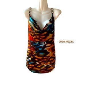 Color Swatch Vintage Colorful Chainlink Tank Top Women Color Multi M